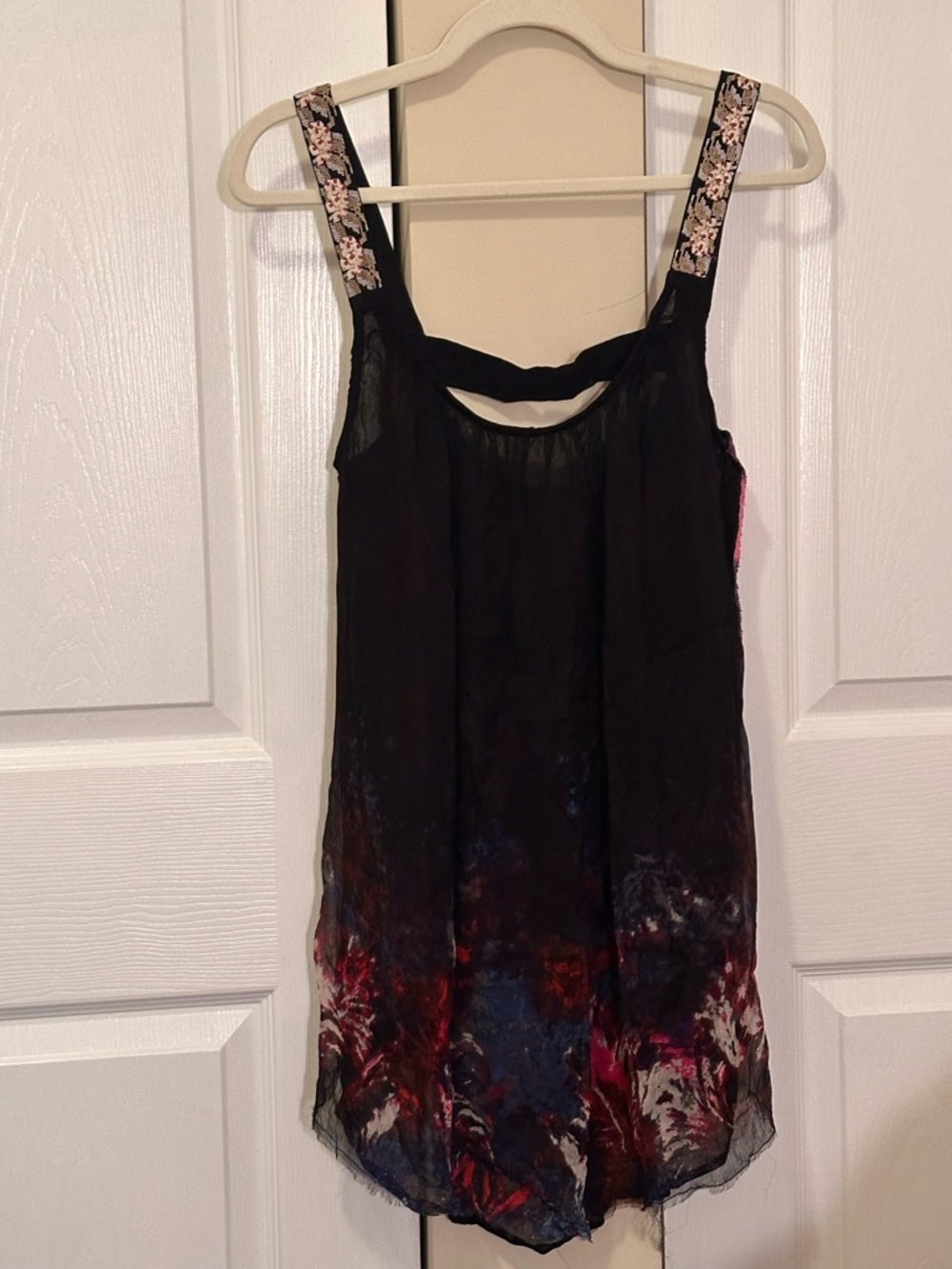 Women’s Free People Firecracker Tunic Tank. Sheer & Mesh in Black Multi NWT Sz:M